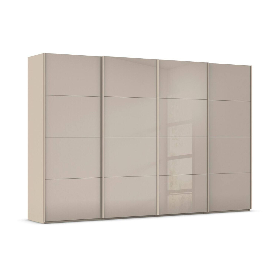 Goossens Excellent Kledingkast Finca Glans Glas, Slaapkamerkast 320 cm breed, 236 cm hoog, 4x 4 paneel glas schuifdeuren Goossens Excellent Kledingkast Finca Glans Glas, Slaapkamerkast 320 cm breed, 236 cm hoog, 4x 4 paneel glas schuifdeuren afbeelding 1