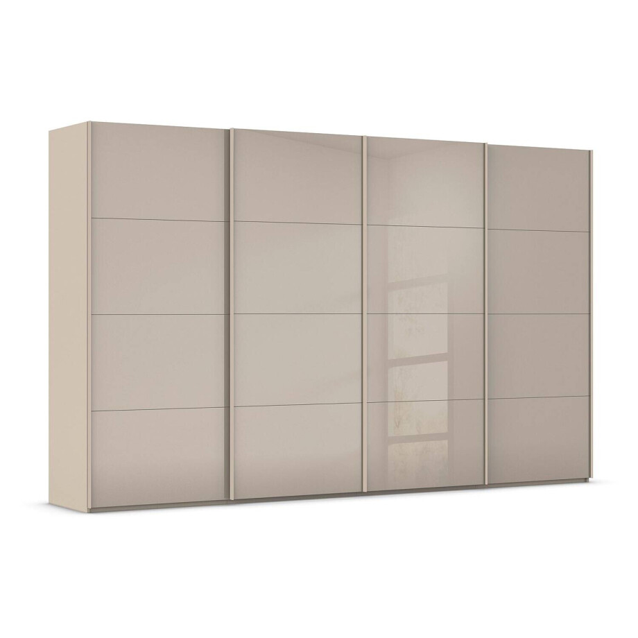 Goossens Excellent Kledingkast Finca Glans Glas, Slaapkamerkast 400 cm breed, 223 cm hoog, 4x 4 paneel glas schuifdeuren Goossens Excellent Kledingkast Finca Glans Glas, Slaapkamerkast 400 cm breed, 223 cm hoog, 4x 4 paneel glas schuifdeuren afbeelding 1