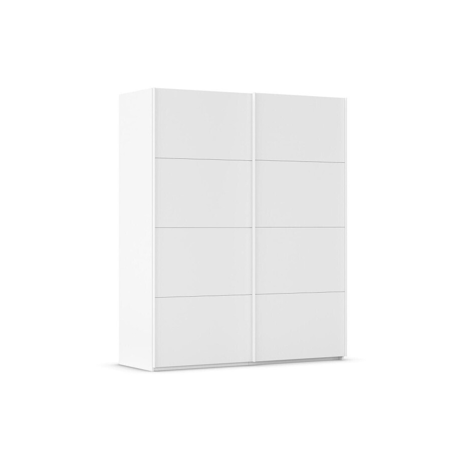 Goossens Excellent Kledingkast Finca Mat Glas, Slaapkamerkast 160 cm breed, 223 cm hoog, 2x 4 paneel glas schuifdeuren afbeelding 1