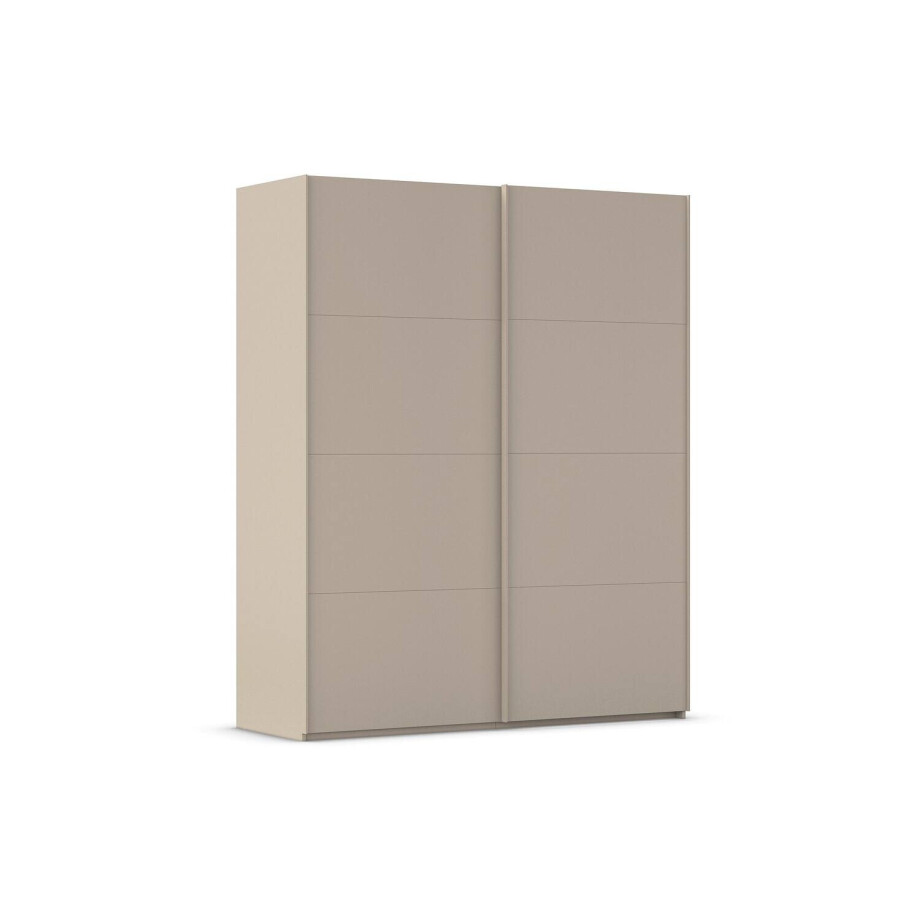 Goossens Excellent Kledingkast Finca Mat Glas, Slaapkamerkast 160 cm breed, 223 cm hoog, 2x 4 paneel glas schuifdeuren afbeelding 1