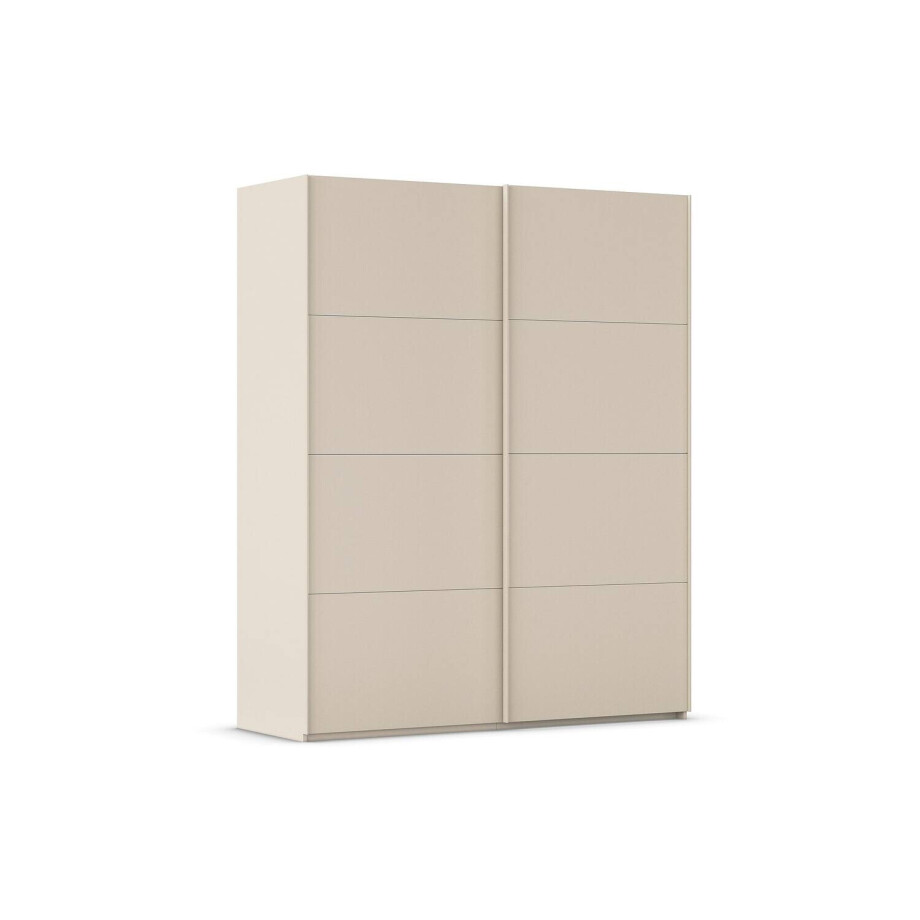 Goossens Excellent Kledingkast Finca Mat Glas, Slaapkamerkast 160 cm breed, 223 cm hoog, 2x 4 paneel glas schuifdeuren afbeelding 1