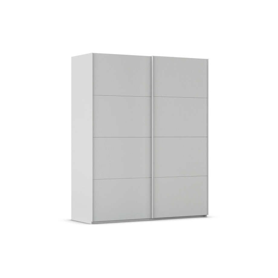Goossens Excellent Kledingkast Finca Mat Glas, Slaapkamerkast 180 cm breed, 223 cm hoog, 2x 4 paneel glas schuifdeuren afbeelding 1