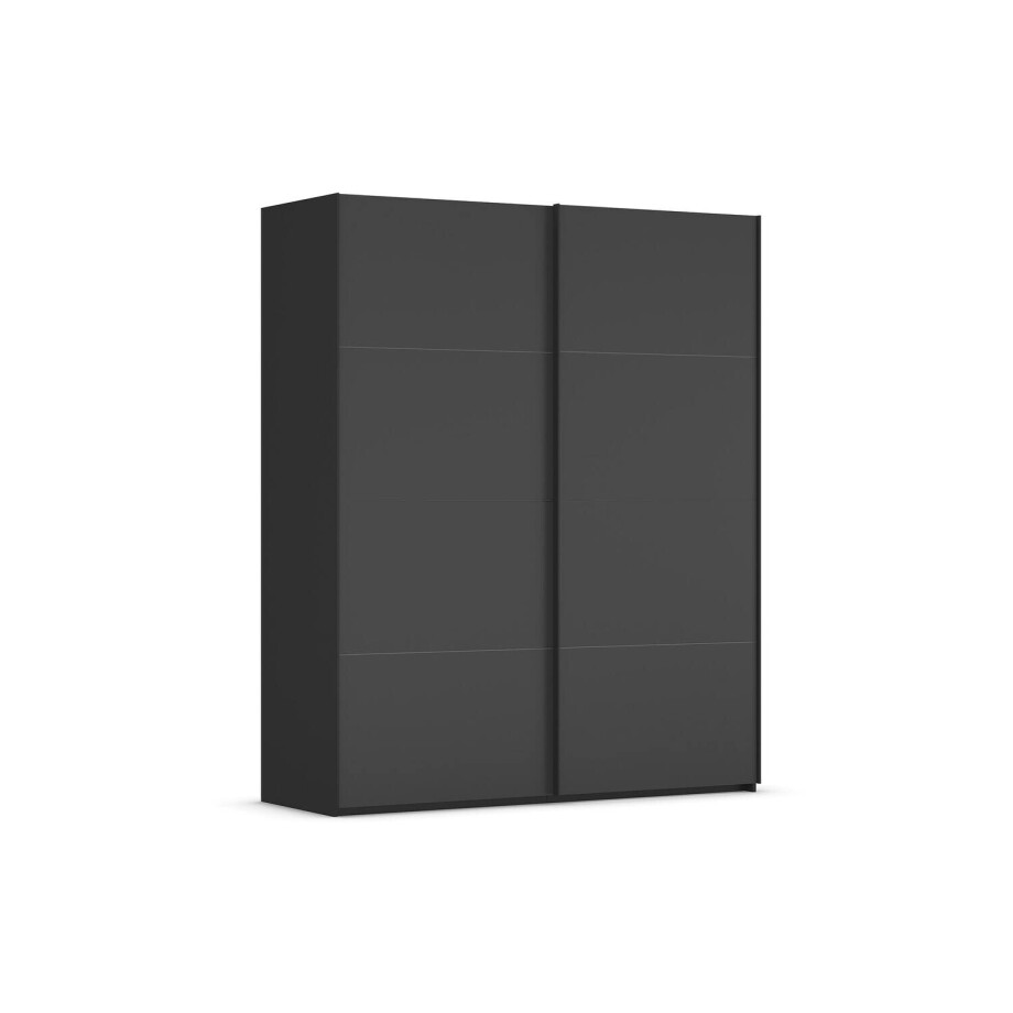 Goossens Excellent Kledingkast Finca Mat Glas, Slaapkamerkast 180 cm breed, 223 cm hoog, 2x 4 paneel glas schuifdeuren afbeelding 1
