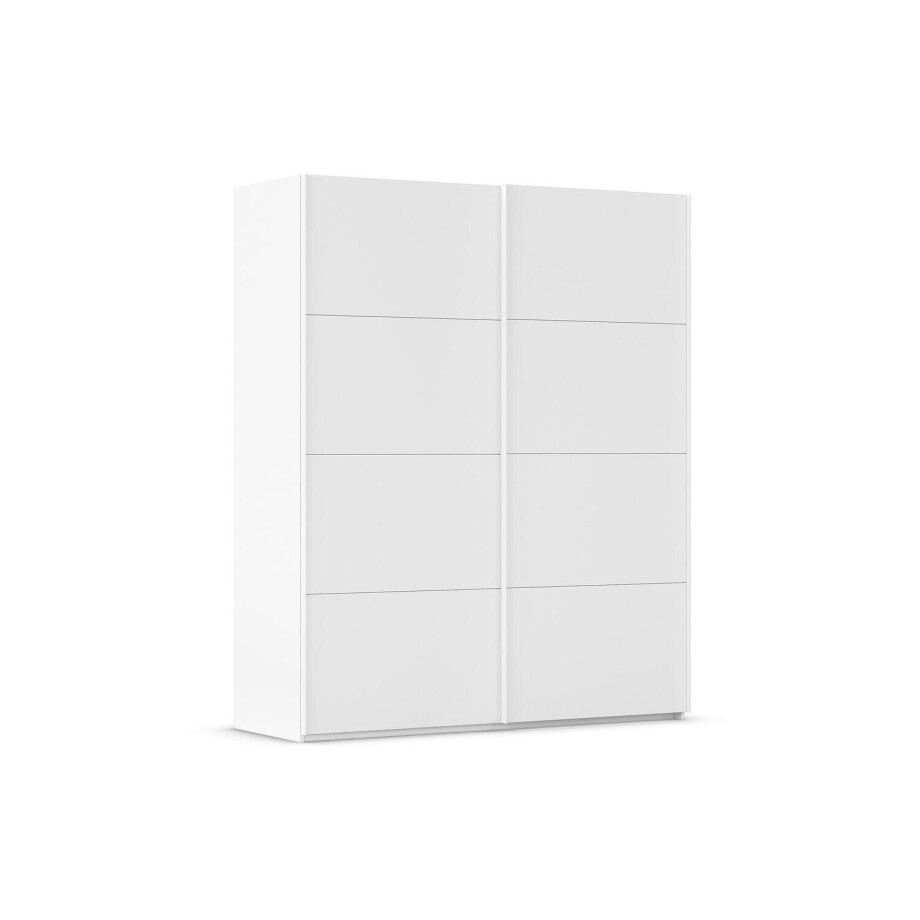 Goossens Excellent Kledingkast Finca Mat Glas, Slaapkamerkast 180 cm breed, 223 cm hoog, 2x 4 paneel glas schuifdeuren afbeelding 1