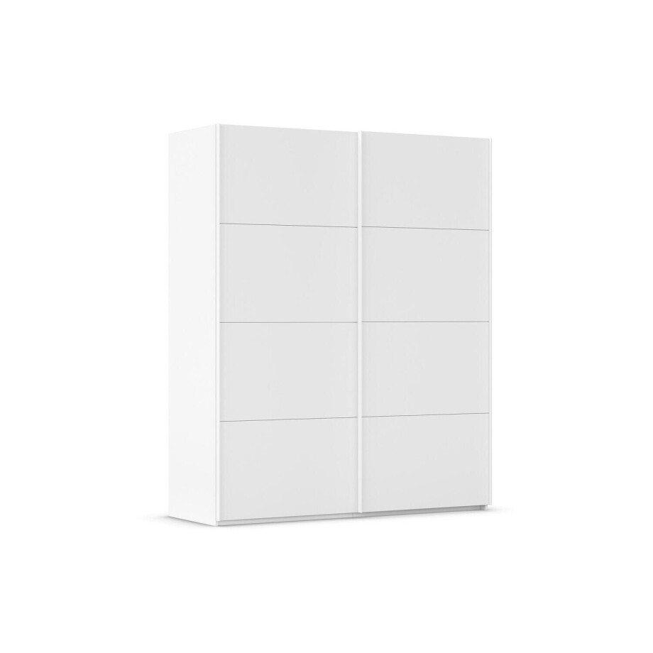 Goossens Excellent Kledingkast Finca Mat Glas, Slaapkamerkast 200 cm breed, 223 cm hoog, 2x 4 paneel glas schuifdeuren afbeelding 1