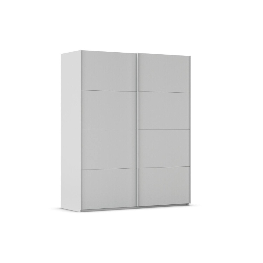 Goossens Excellent Kledingkast Finca Mat Glas, Slaapkamerkast 200 cm breed, 223 cm hoog, 2x 4 paneel glas schuifdeuren afbeelding 1