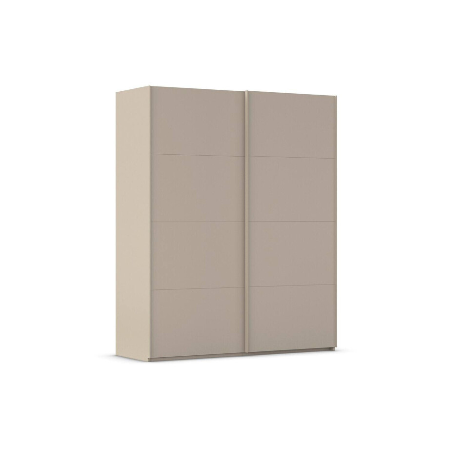 Goossens Excellent Kledingkast Finca Mat Glas, Slaapkamerkast 200 cm breed, 223 cm hoog, 2x 4 paneel glas schuifdeuren afbeelding 1