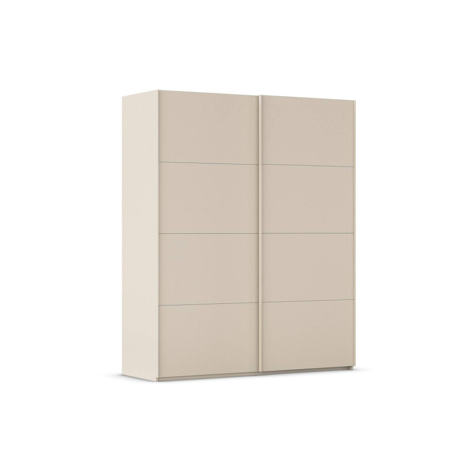 Goossens Excellent Kledingkast Finca Mat Glas, Slaapkamerkast 200 cm breed, 223 cm hoog, 2x 4 paneel glas schuifdeuren afbeelding 1