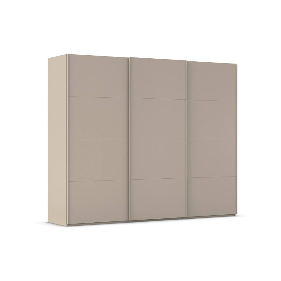 Goossens Excellent Kledingkast Finca Mat Glas, Slaapkamerkast 270 cm breed, 223cm hoog, 3x 4 paneel glas schuifdeuren afbeelding 1