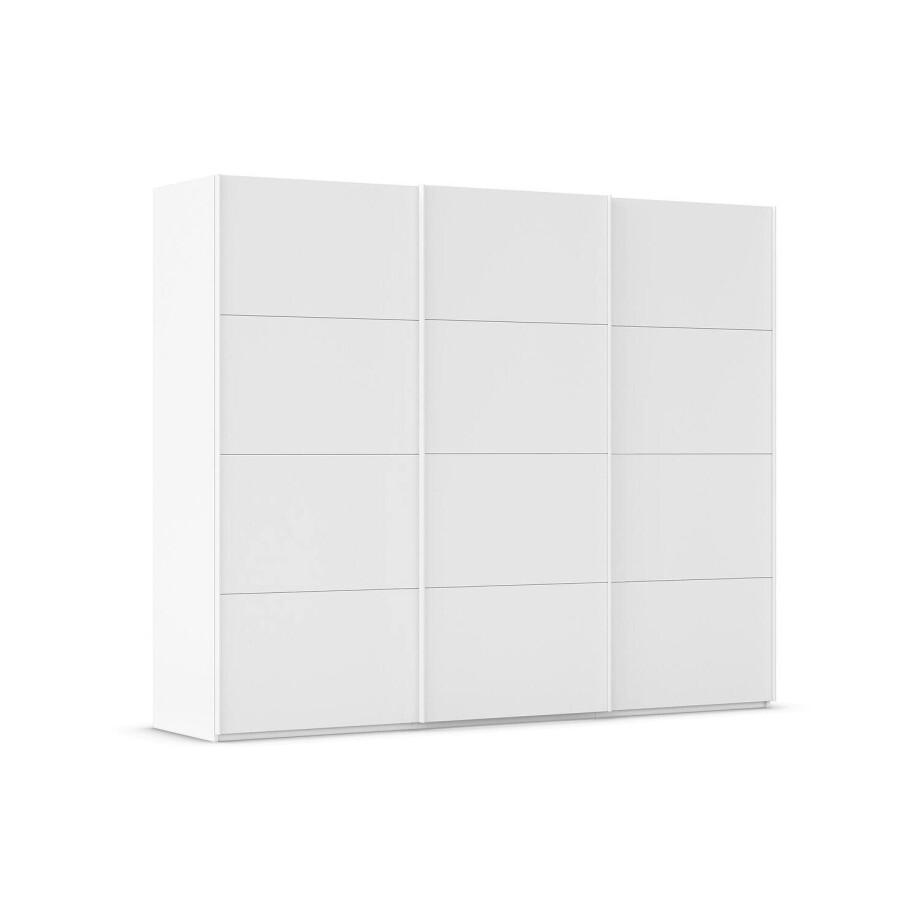 Goossens Excellent Kledingkast Finca Mat Glas, Slaapkamerkast 300 cm breed, 223 cm hoog, 3x 4 paneel glas schuifdeuren afbeelding 1