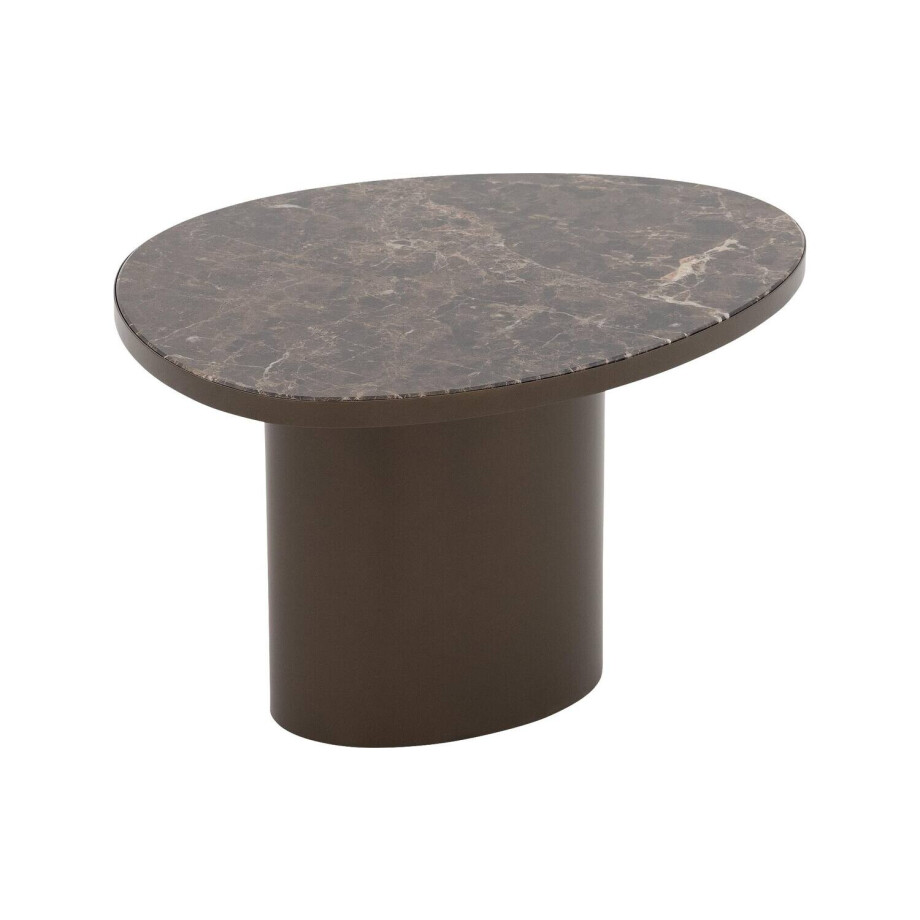 Goossens Excellent Salontafel Solea organisch, marmer bruin, elegant chic, 60 x 36 x 50 cm afbeelding 1