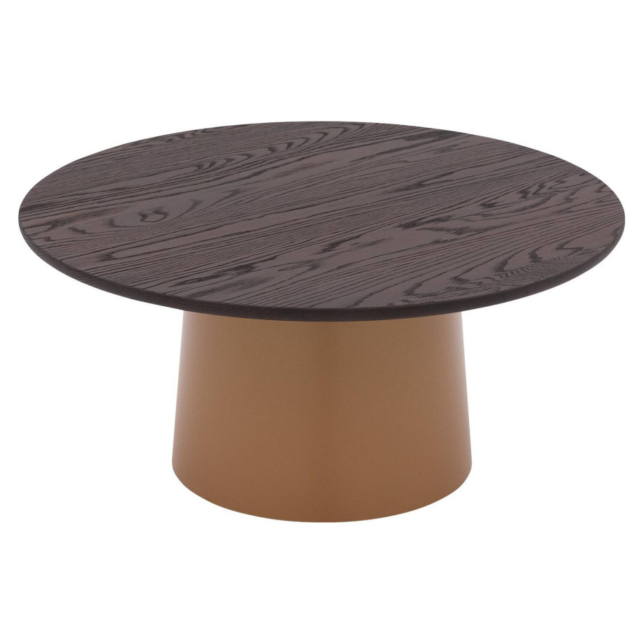 Goossens Excellent Salontafel Uniek rond, hout eiken bruin, elegant chic, 80 x 37 x 80 cm afbeelding 1