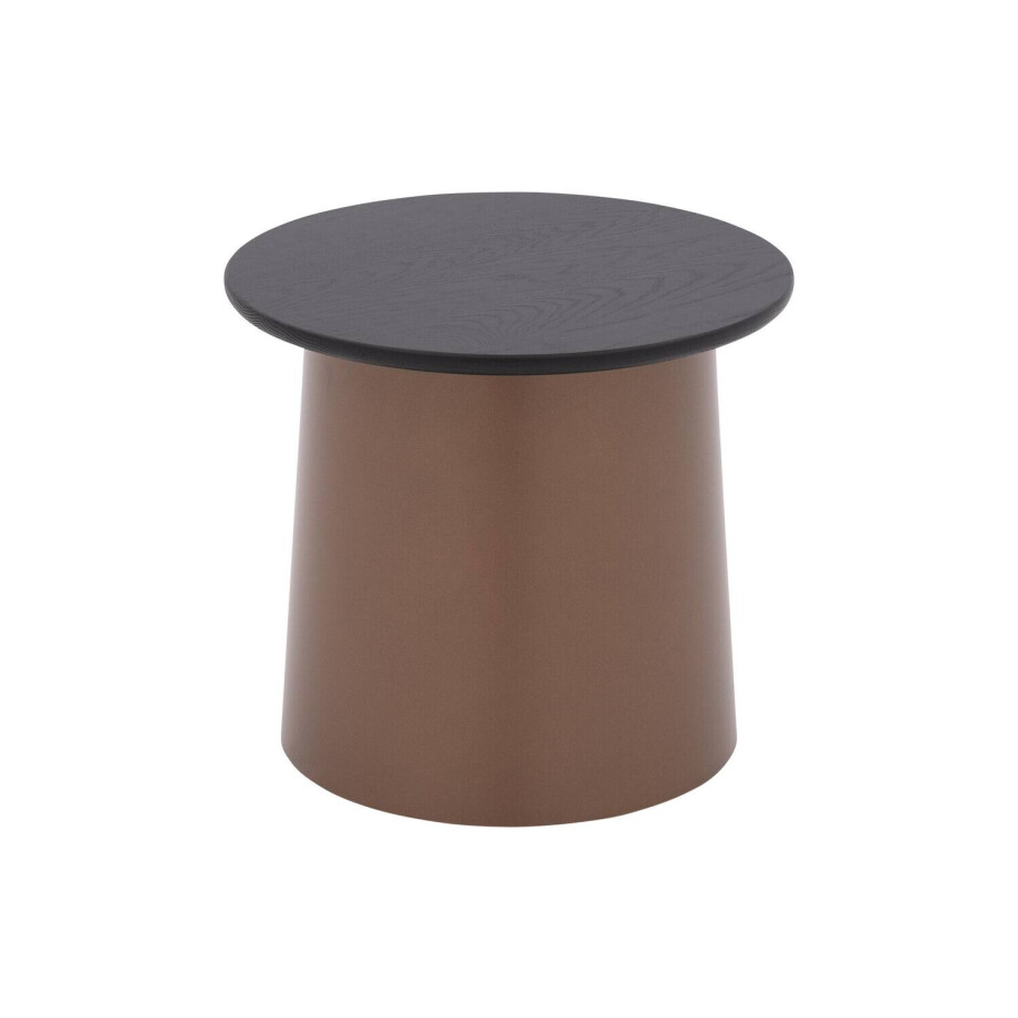 Goossens Excellent Salontafel Uniek rond, hout eiken zwart, elegant chic, 50 x 44 x 50 cm afbeelding 1