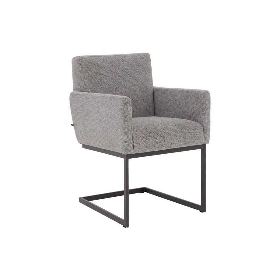 Goossens Excellent Stoel Tommie grijs stof met armleuning, urban industrieel Goossens Excellent Stoel Tommie grijs stof met armleuning, urban industrieel afbeelding 1
