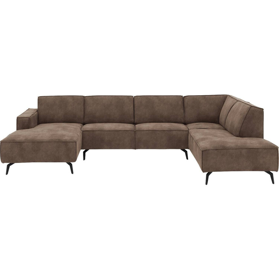 Goossens Hoekbank Hercules bruin, microvezel, 2-zits, modern design met ligelement rechts Goossens Hoekbank Hercules bruin, microvezel, 2-zits, modern design met ligelement rechts afbeelding 1