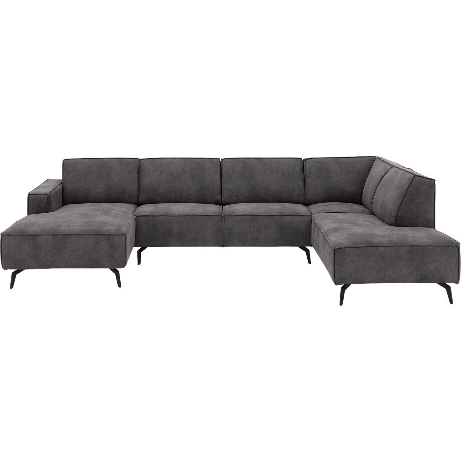 Goossens Hoekbank Hercules donkergrijs, microvezel, 2-zits, modern design met ligelement rechts Goossens Hoekbank Hercules donkergrijs, microvezel, 2-zits, modern design met ligelement rechts afbeelding 1