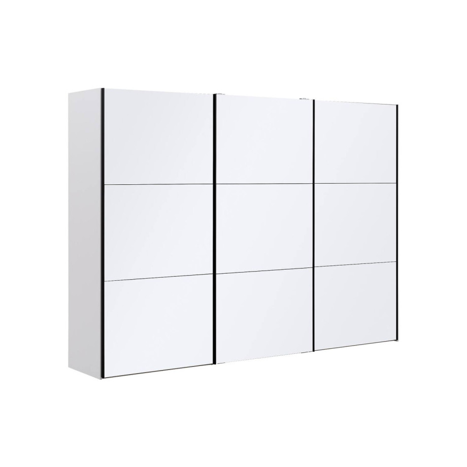 Goossens Kledingkast Easy Storage Sdk, 303 cm breed, 220 cm hoog, 3x 3 paneel glas schuifdeuren afbeelding 1