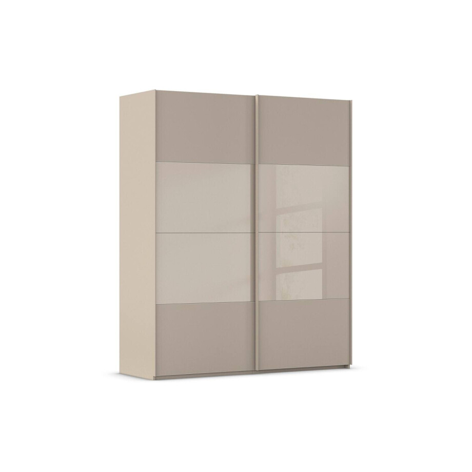 Goossens Kledingkast Finca Combi Glans-mat Glas, Slaapkamerkast 160 cm breed, 223 cm hoog, 2x 4 paneel (glas met glas mat combinatie) schuifdeuren Goossens Kledingkast Finca Combi Glans-mat Glas, Slaapkamerkast 160 cm breed, 223 cm hoog, 2x 4 paneel (glas met glas mat combinatie) schuifdeuren afbeelding 1