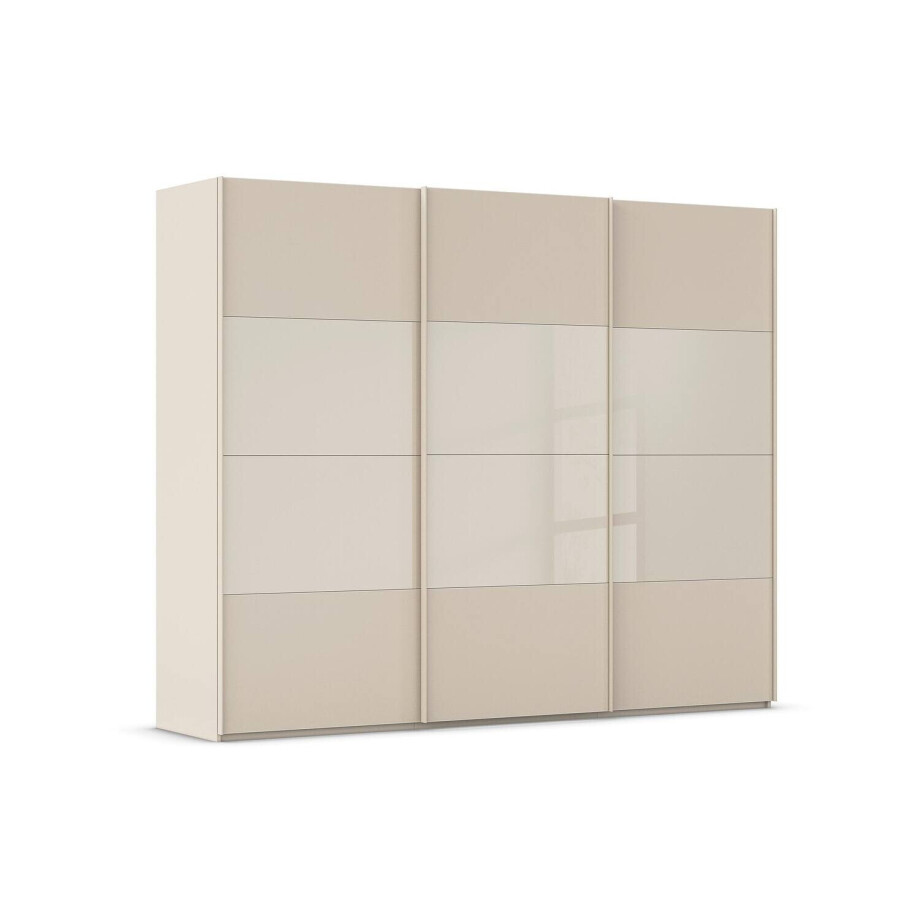 Goossens Kledingkast Finca Combi Glans-mat Glas, Slaapkamerkast 270 cm breed, 223 cm hoog, 3x 4 paneel (glas met glas mat combinatie) schuifdeuren afbeelding 1