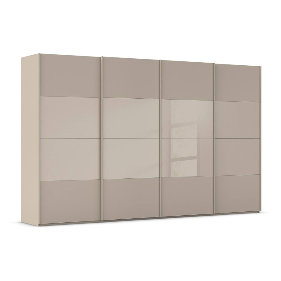 Goossens Kledingkast Finca Combi Glans-mat Glas, Slaapkamerkast 360 cm breed, 236 cm hoog, 4x 4 paneel (glas met glas mat combinatie) schuifdeuren Goossens Kledingkast Finca Combi Glans-mat Glas, Slaapkamerkast 360 cm breed, 236 cm hoog, 4x 4 paneel (glas met glas mat combinatie) schuifdeuren afbeelding 1