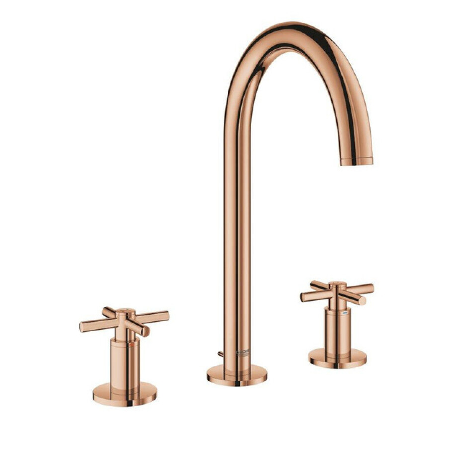 GROHE Atrio Wastafelkraan Opbouw - uitloop 16.6cm - M-size - waste - hoog - - kruisgrepen - warm sunset 20008DA3 afbeelding 1
