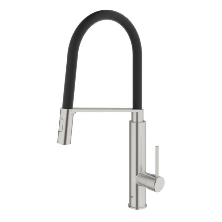 GROHE Concetto Keukenkraan - uittrekbare uitloop - 2 straalsoorten - met profesionele handdouche - supersteel geborsteld 31491dc0 afbeelding 1