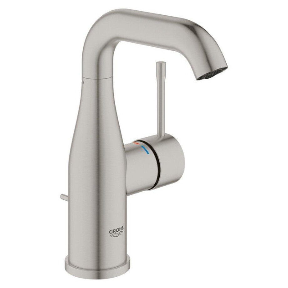 GROHE Essence new Wastafelkraan Opbouw - uitloop 11.4cm - M-size - waste - supersteel 23462dc1 afbeelding 1