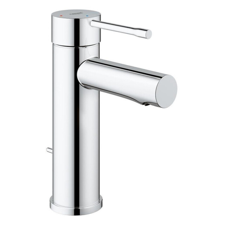 GROHE Essence New Wastafelkraan Opbouw - uitloop 9.4cm - S size - met waste - koude start - chroom 23379001 GROHE Essence New Wastafelkraan Opbouw - uitloop 9.4cm - S size - met waste - koude start - chroom 23379001 afbeelding 1