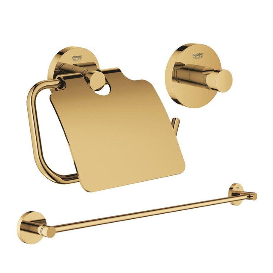 GROHE Essentials accessoireset 3-delig met handdoekhouder, handdoekhaak en toiletrolhouder met klep Cool sunrise sw98980/sw99004/sw99020/ GROHE Essentials accessoireset 3-delig met handdoekhouder, handdoekhaak en toiletrolhouder met klep Cool sunrise sw98980/sw99004/sw99020/ afbeelding 1