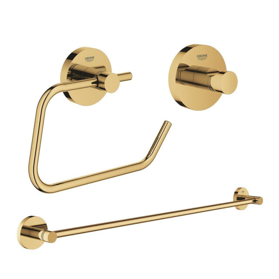 GROHE Essentials accessoireset 3-delig met handdoekhouder, handdoekhaak en toiletrolhouder zonder klep cool sunrise sw98980/sw99004/sw99028/ GROHE Essentials accessoireset 3-delig met handdoekhouder, handdoekhaak en toiletrolhouder zonder klep cool sunrise sw98980/sw99004/sw99028/ afbeelding 1
