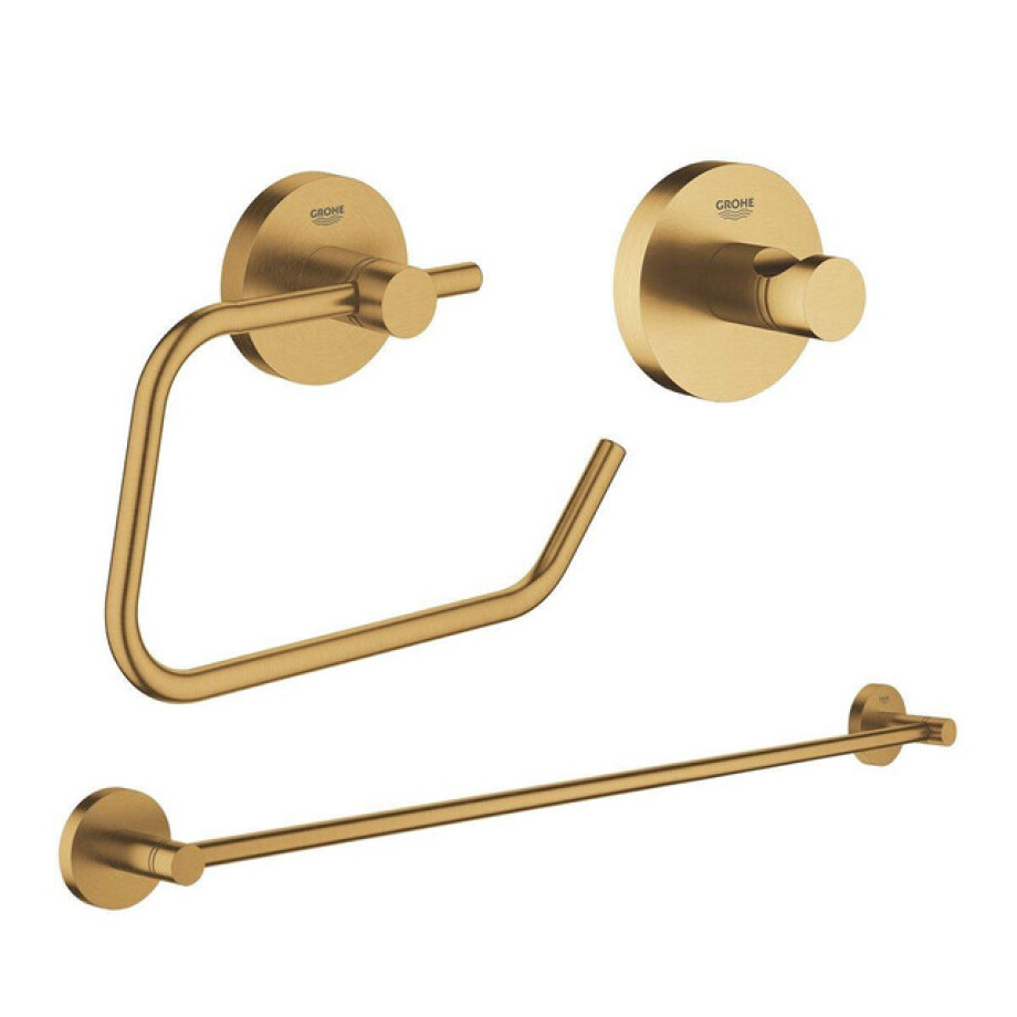 GROHE Essentials accessoireset 3-delig met handdoekhouder, handdoekhaak en toiletrolhouder zonder klep Brushed cool sunrise sw98981/sw99005/sw99029/ afbeelding 1