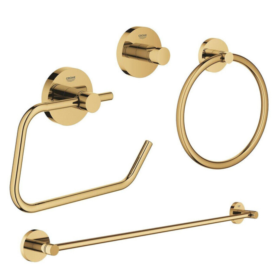 GROHE Essentials accessoireset 4-delig met handdoekring, handdoekhouder, handdoekhaak en toiletrolhouder zonder klep cool sunrise sw98948/sw98980/sw99004/sw99028/ GROHE Essentials accessoireset 4-delig met handdoekring, handdoekhouder, handdoekhaak en toiletrolhouder zonder klep cool sunrise sw98948/sw98980/sw99004/sw99028/ afbeelding 1