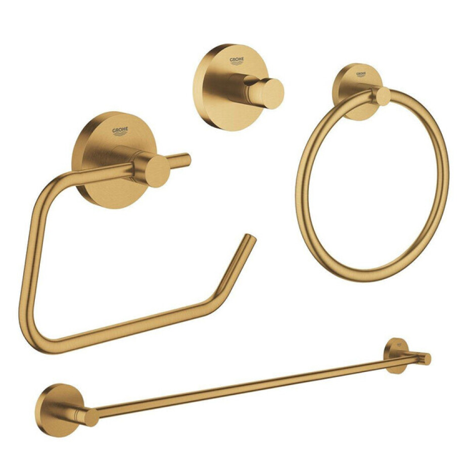 GROHE Essentials accessoireset 4-delig met handdoekring, handdoekhouder, handdoekhaak en toiletrolhouder zonder klep brushed cool sunrise sw98949/SW98981/SW99005/SW99029 GROHE Essentials accessoireset 4-delig met handdoekring, handdoekhouder, handdoekhaak en toiletrolhouder zonder klep brushed cool sunrise sw98949/SW98981/SW99005/SW99029 afbeelding 1