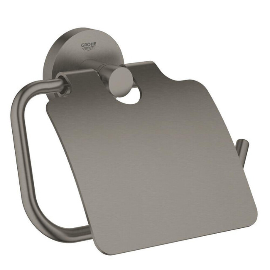 GROHE Essentials closetrolhouder met klep brushed hard graphite 40367al1 afbeelding 1
