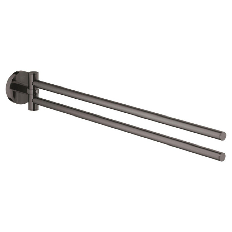 GROHE Essentials Handdoekhouder - 45cm - dubbel - draaibaar - hard graphite 40371a01 GROHE Essentials Handdoekhouder - 45cm - dubbel - draaibaar - hard graphite 40371a01 afbeelding 1