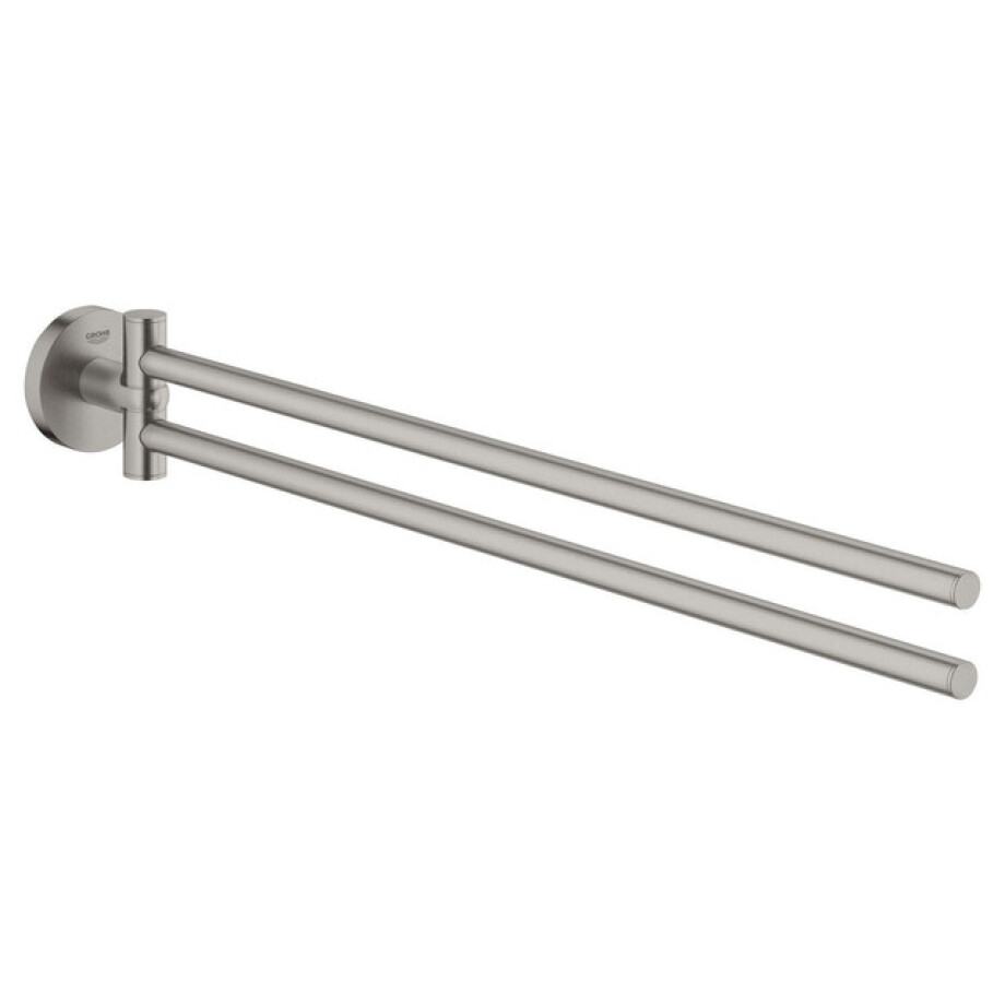 GROHE Essentials Handdoekhouder - 45cm - dubbel - draaibaar - supersteel 40371dc1 GROHE Essentials Handdoekhouder - 45cm - dubbel - draaibaar - supersteel 40371dc1 afbeelding 1