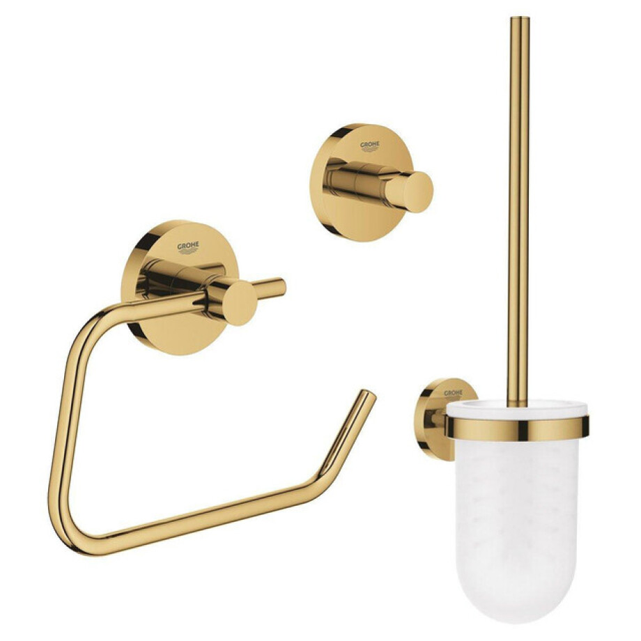GROHE Essentials Toilet accessoireset 3-delig met toiletborstelhouder, handdoekhaak en toiletrolhouder zonder klep Cool sunrise sw99004/sw99028/sw99044/ GROHE Essentials Toilet accessoireset 3-delig met toiletborstelhouder, handdoekhaak en toiletrolhouder zonder klep Cool sunrise sw99004/sw99028/sw99044/ afbeelding 1