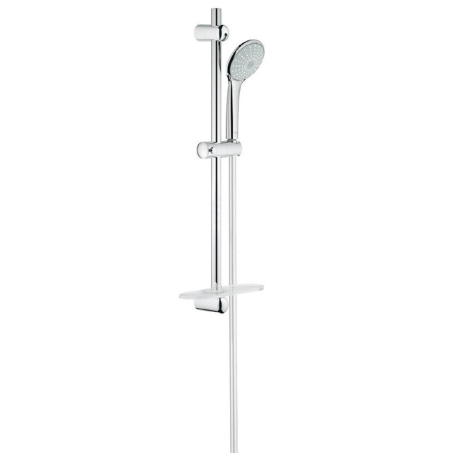 GROHE Euphoria 110 Mono Glijstangset - 60cm - ronde hanndouche - 1 straalsoort - gladde doucheslang - met zeepschaal - chroom 27266001 afbeelding 1