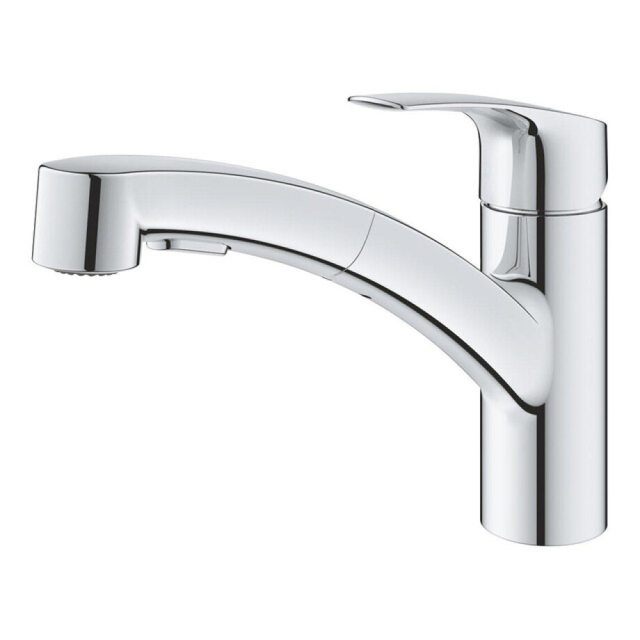 GROHE Eurosmart Keukenkraan - laag - uittrekbare uitloop - chroom 30305001 GROHE Eurosmart Keukenkraan - laag - uittrekbare uitloop - chroom 30305001 afbeelding 1