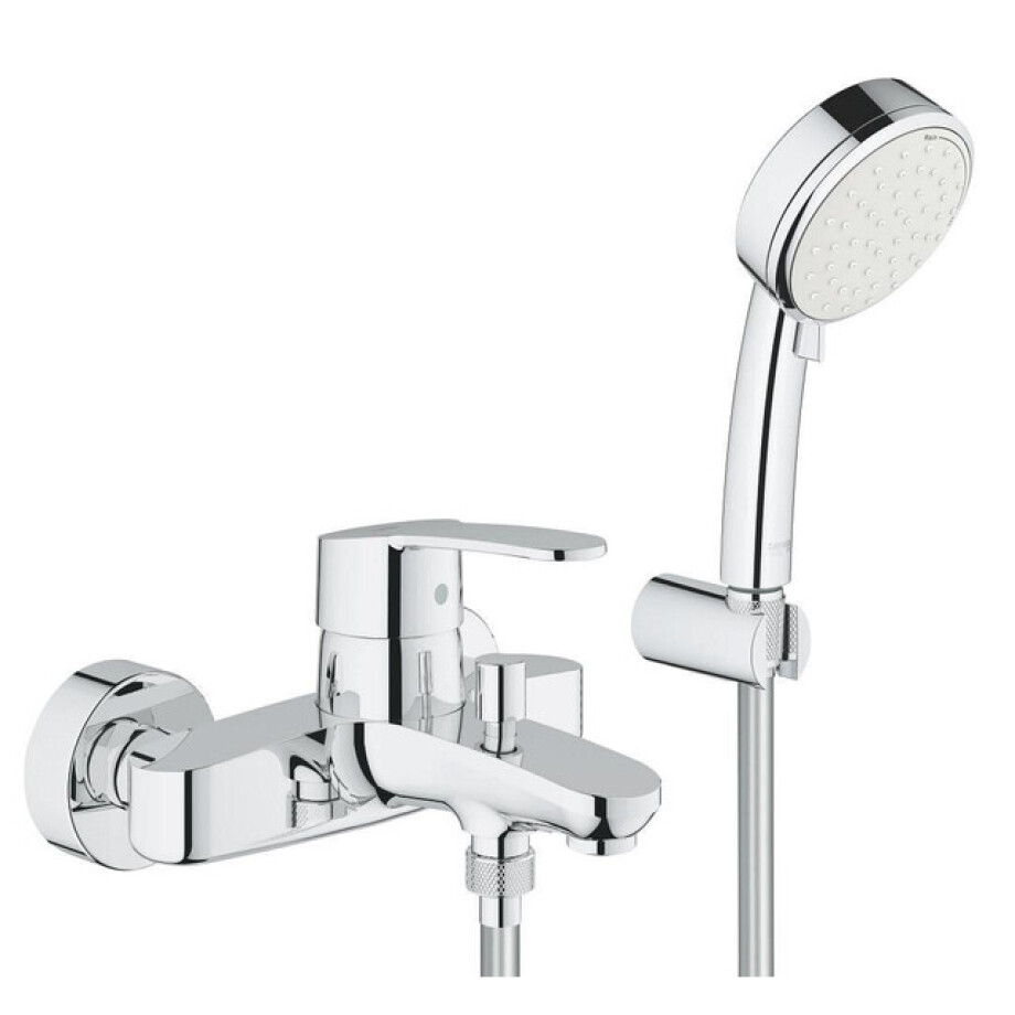 GROHE Eurostyle Cosmopolitan badkraan met omstel en koppelingen met doucheset chroom/wit 3359220a afbeelding 1
