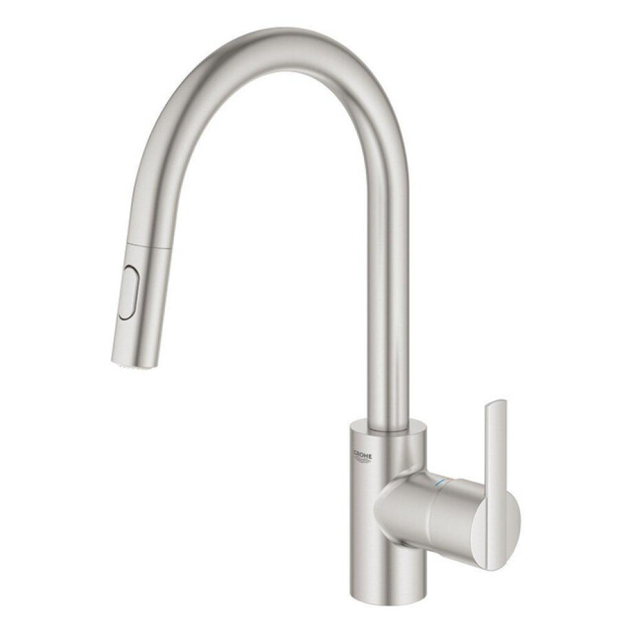 GROHE Feel Keukenkraan - hoog - uittrekbare uitloop - 2 straalsoorten - supersteel geborsteld 31486DC1 GROHE Feel Keukenkraan - hoog - uittrekbare uitloop - 2 straalsoorten - supersteel geborsteld 31486DC1 afbeelding 1