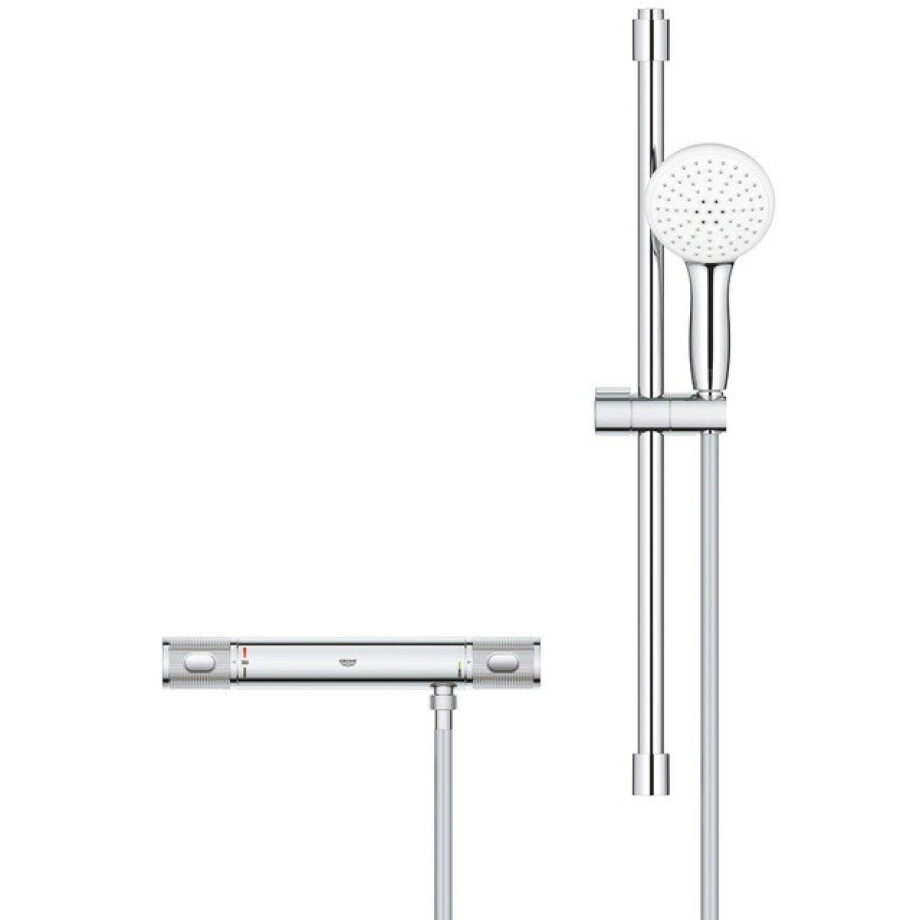 GROHE Grohtherm 1000 Performance Doucheset - thermostatische douchekraan - met tempesta glijstangset - ronde handdouche - 2 straalsoorten - gladde doucheslang - chroom 34836001 GROHE Grohtherm 1000 Performance Doucheset - thermostatische douchekraan - met tempesta glijstangset - ronde handdouche - 2 straalsoorten - gladde doucheslang - chroom 34836001 afbeelding 1