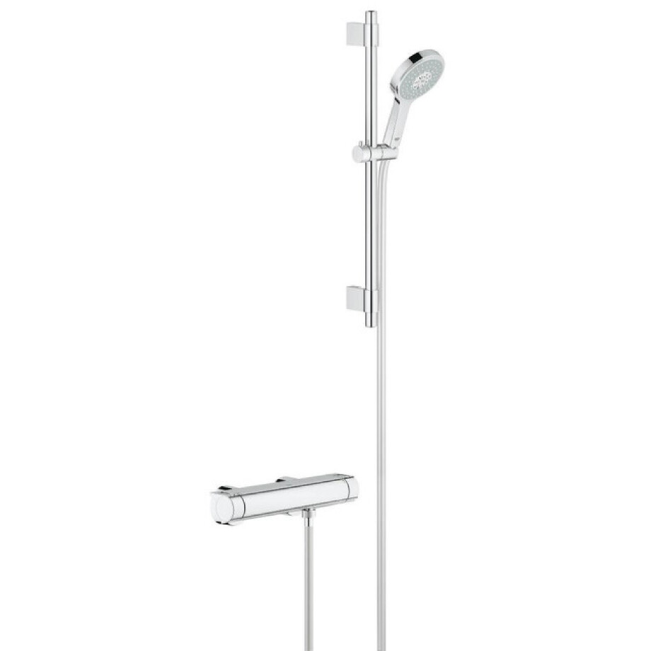 GROHE Grohtherm 2000 douchekraan thermostatisch met glijstang 60cm en cosmopolitan handdouche massage chroom 34281001 afbeelding 1