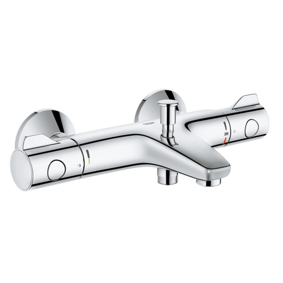 GROHE Grohtherm 800 badkraan thermostatisch met omstel en koppelingen EcoJoy en volumegreep met ecobutton chroom 34567000 afbeelding 1