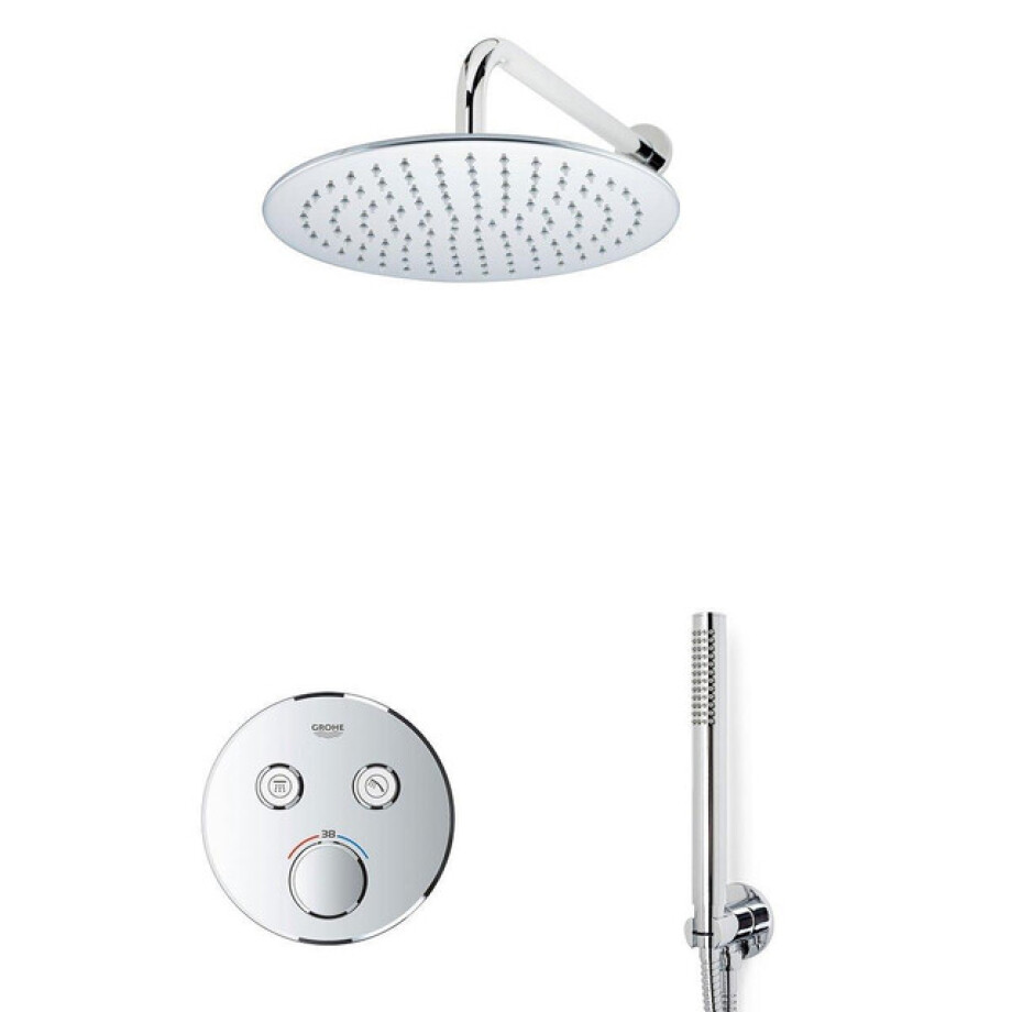GROHE Grohtherm Regendoucheset Inbouw - 2 functies - met Fortifura hoofddouche 25cm - staafhanddouche - wandarm - chroom sw105953 SW104917 SW720559 SW696252 SW542643 SW49 GROHE Grohtherm Regendoucheset Inbouw - 2 functies - met Fortifura hoofddouche 25cm - staafhanddouche - wandarm - chroom sw105953 SW104917 SW720559 SW696252 SW542643 SW49 afbeelding 1
