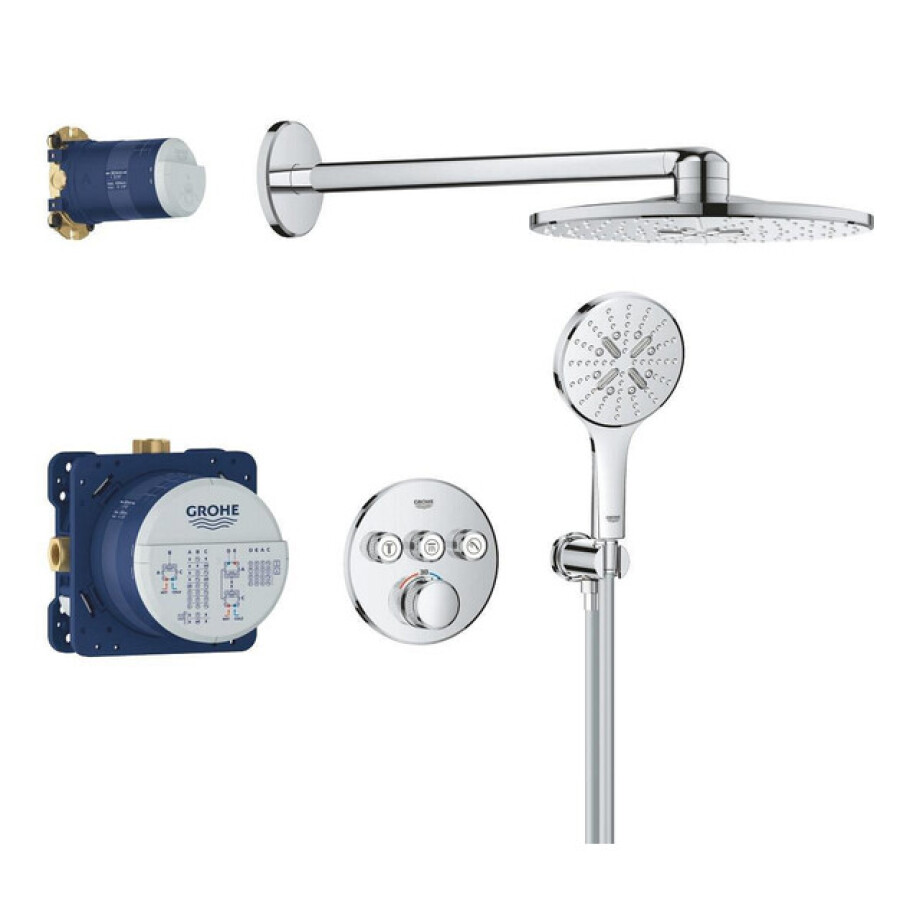 Grohe Grohtherm smartcontrol regendoucheset - inbouw - hoofddouche rond 31cm - handdouche rond - chroom 34863000 afbeelding 1
