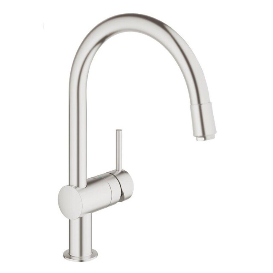 GROHE Minta Keukenkraan - hoog - draaibare/uittrekbare ronde uitloop - supersteel geborsteld 32918dc0 afbeelding 1