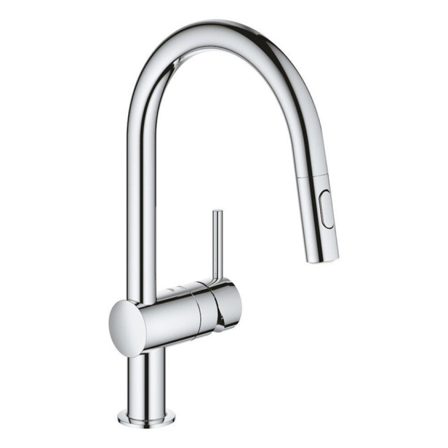 GROHE Minta Keukenkraan - hoog - draaibare/uittrekbare uitloop - 2 straalsoorten - chroom 32321002 GROHE Minta Keukenkraan - hoog - draaibare/uittrekbare uitloop - 2 straalsoorten - chroom 32321002 afbeelding 1