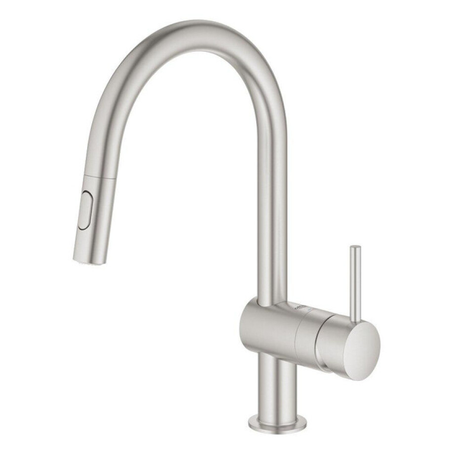 GROHE Minta Keukenkraan - hoog - draaibare/uittrekbare uitloop - 2 straalsoorten - supersteel geborsteld 32321DC2 afbeelding 1
