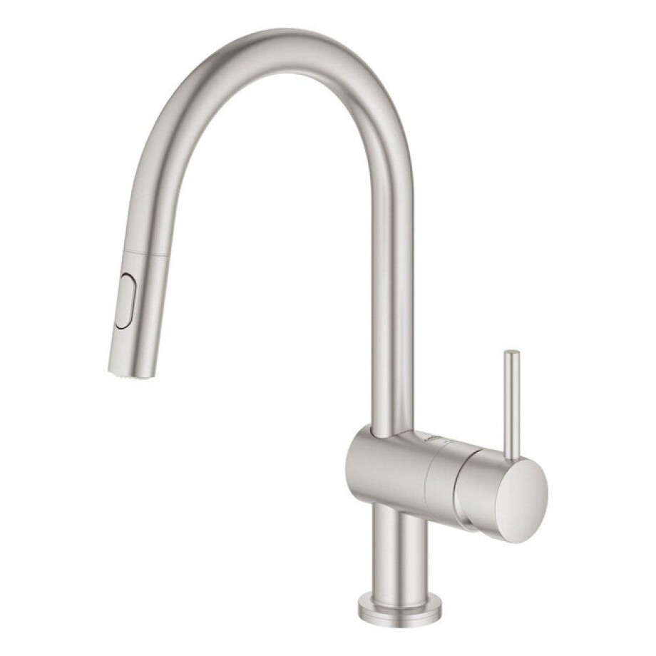 GROHE Minta Touch Keukenkraan - draaibare/uittrekbare uitloop - 2 straalsoorten - supersteel geborsteld 31358DC2 afbeelding 1